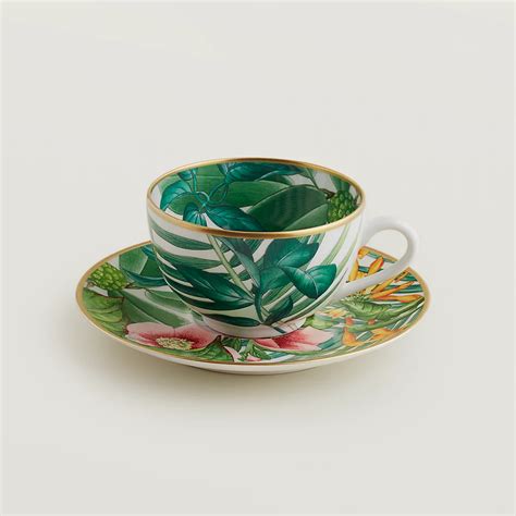 hermes tea cup and saucer|hermes passifolia collection.